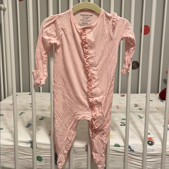 Magnetic Me Soft Pink Ruffle Onesie - Picture 1 of 4